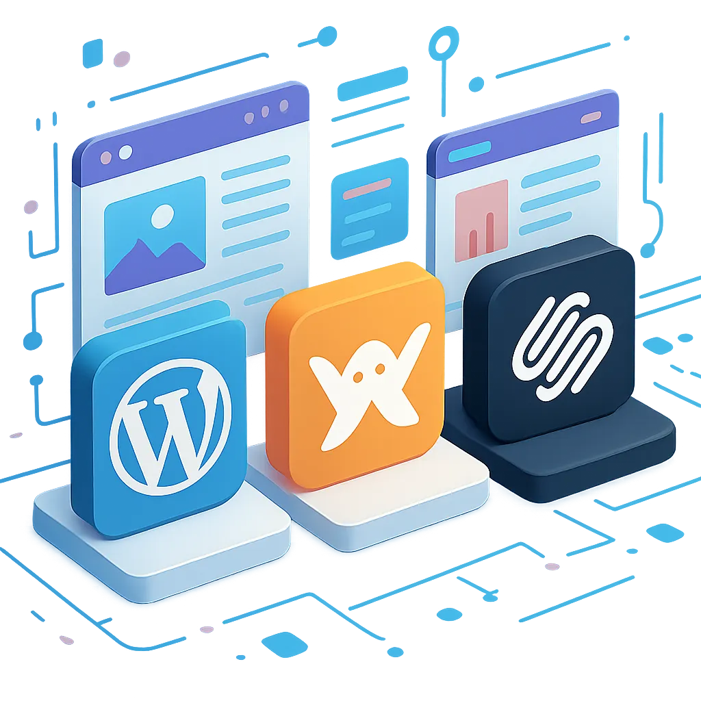 Escolha o CMS Ideal: Comparação entre WordPress, Wix e Squarespace
